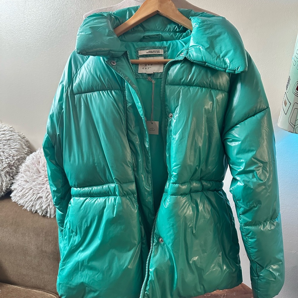 a new day Teal Puffer Jacket